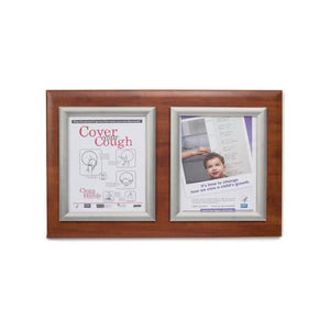 Marketlab Message Board Panel • Silver Frame, Double • 23.625"W x 16"H • Cherry