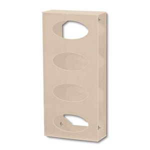 Antimicrobial Side-Loading Acrylic Glove Dispenser, Quad • 10.125"W x 4.125"D x 21.25"H • Beige