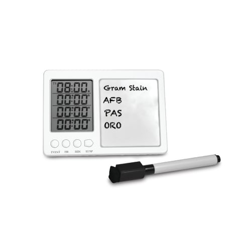 Lab Alert® Timer with Whiteboard and Pen • 3.39"W x 4.84"L x 0.95"H