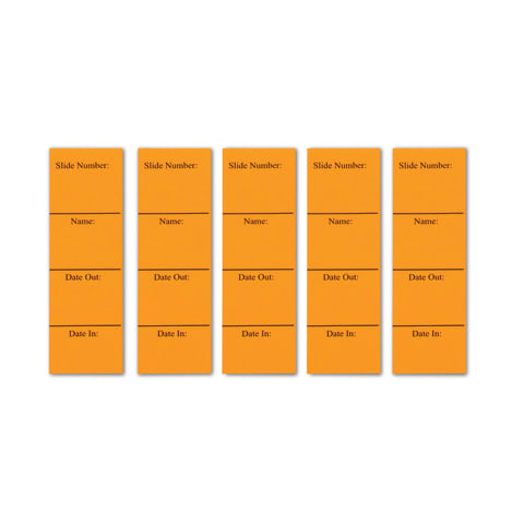 In/Out Cards, For Microscope Slide Box • Orange