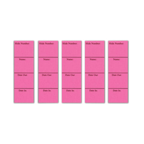 In/Out Cards, For Microscope Slide Box • Pink