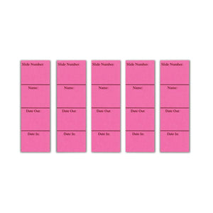 In/Out Cards, For Microscope Slide Box • Pink