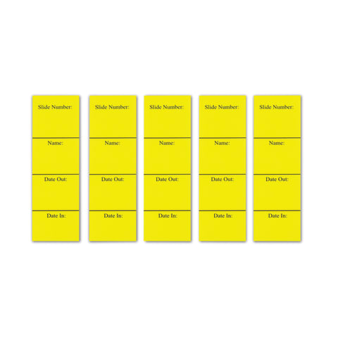 In/Out Cards, For Microscope Slide Box • Yellow