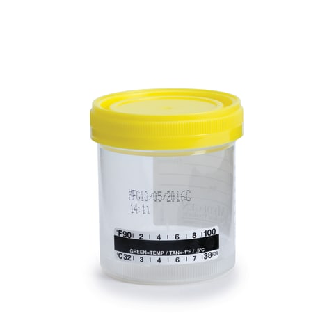 90mL Wide Mouth Specimen Container with Temp Strip