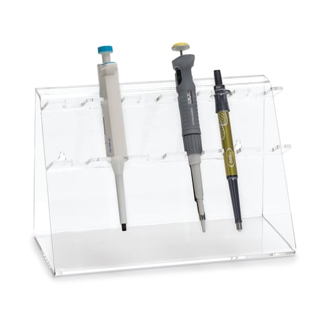 6-Place Pipettor Holder • Acrylic, 11.688"W x 8.125"D x 7.75"H