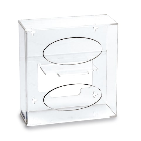 Double Side Load Glove Dispenser with Hanger • Acrylic • 10.125"W x 4.125"D x 10.75"H