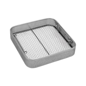 Side Perforated Basket with Wire Base • Drop Handles, 9.4"W x 9.8"L x 2"H