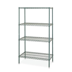 4-Shelf Epoxy Wire Rack 74"H, 48"W x 18"D