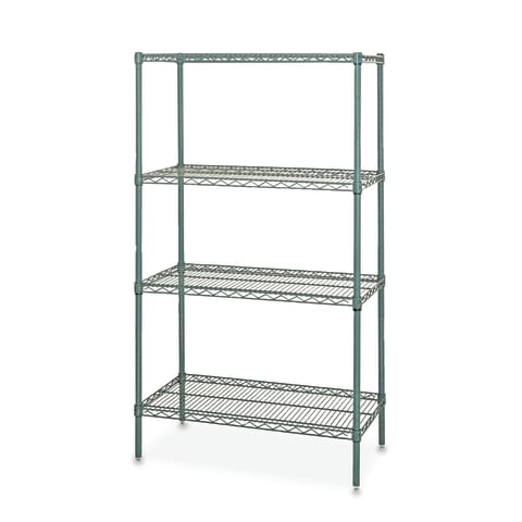 4-Shelf Epoxy Wire Rack 74"H, 48"W x 21"D