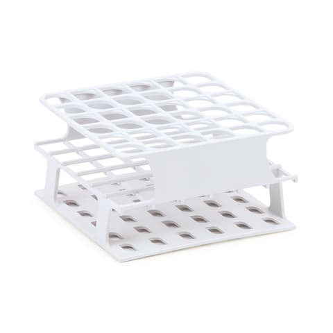 Half-Size Freezer Rack, For 16mm Tubes • Holds 36 • 5"L x 5"W x 2.75"H • White