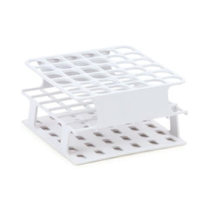 Half-Size Freezer Rack, For 16mm Tubes • Holds 36 • 5"L x 5"W x 2.75"H • White