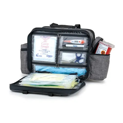 Hopkins Antimicrobial EZ View Med Bag® • 14"W x 8"D x 11.75"H • 3.6lb, Heather Gray