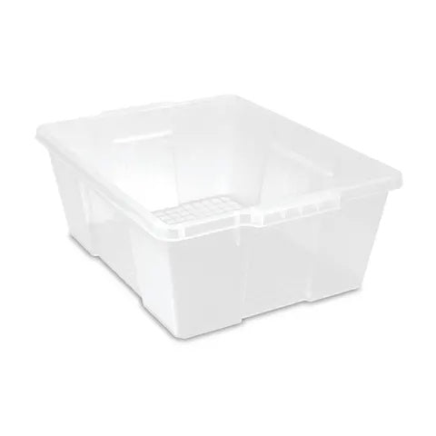 Heavy Duty Latch Storage Containers • 15.875"W x 21"L x 7.75"H, Pack of Six • Clear