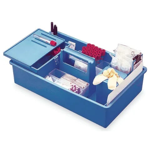 IsoBox To-Go Phlebotomy Tray with Built-in Handle, Medium • 9.25"W x 16"L x 4"H