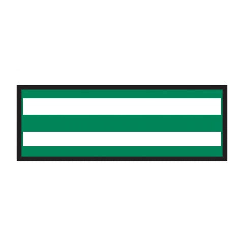 Instrument Sheet Tape, Horizontal White Stripe • White/Kelly Green