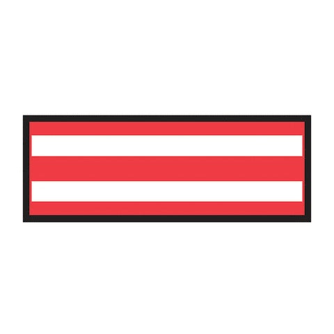 Instrument Sheet Tape, Horizontal White Stripe • White/Red