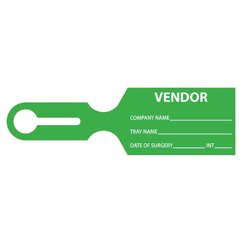 Tray Tag 2.5"W x 8.5"L, "VENDOR" • Green
