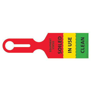 Tray Tag 2.5"W x 8.5"L, "EQUIPMENT STATUS" • Red/Yellow/Green