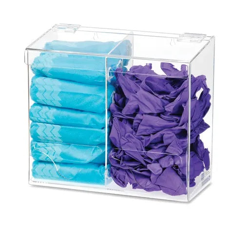 Acrylic Dispenser with Hanger, Double Bulk PPE • 12"W x 10.625"D x 6.5"H