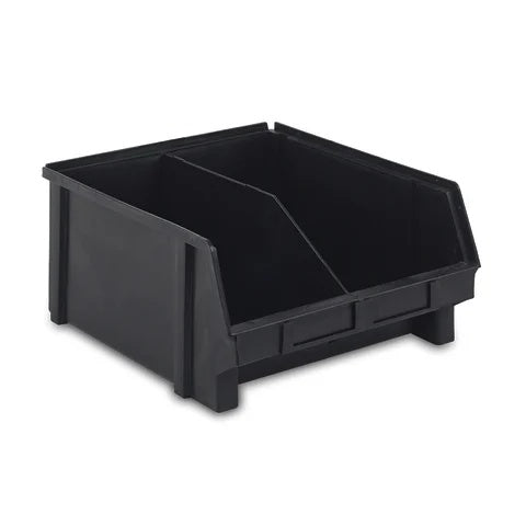 ESD Organizer Bin with Molded in Divider, 11.4"W x 12.8"D x 6"H