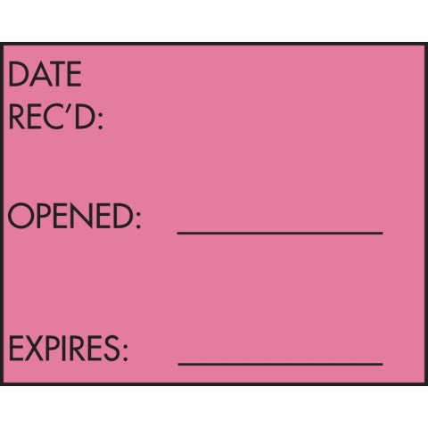 "Received On" For 6706, Fl Pink -1,000/roll-6rolls