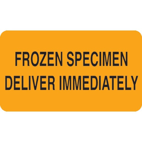Frozen Specimen Communication, Frozen Specimen Deliver Immediately • Orange
