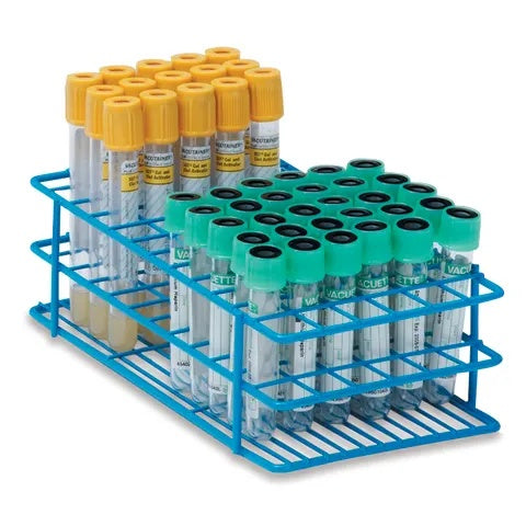 13mm Tube Racks for 3mL, 5mL, and 7mL Tubes, Small • Holds 72 tubes • 4"W x 8"L x 2.5"H