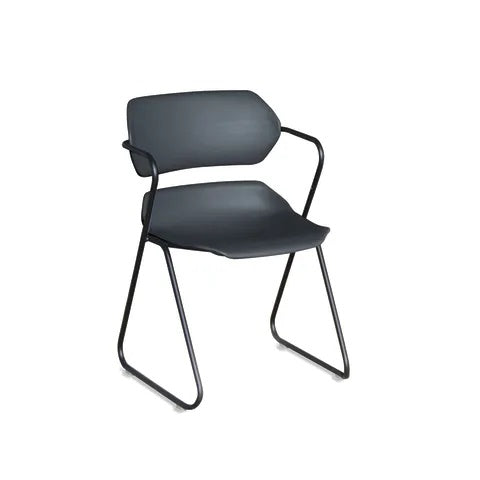 Acton® Stacking Chair with Arms • 20"W x 21.5"D x 30.5"H, Black