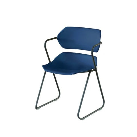 Acton® Stacking Chair with Arms • 20"W x 21.5"D x 30.5"H, Navy