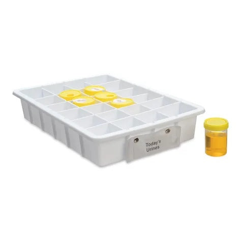 Marketlab Urine Sample Tray with Labels • 19.5"L x 13.5"W x 3.5"H