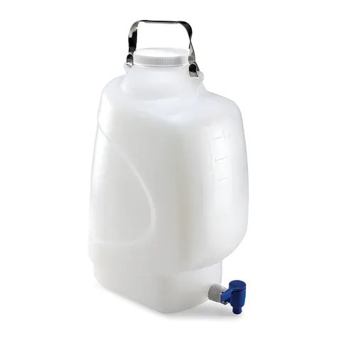 Carboy, Rectangular with Spigot and Handle, HDPE • 20L