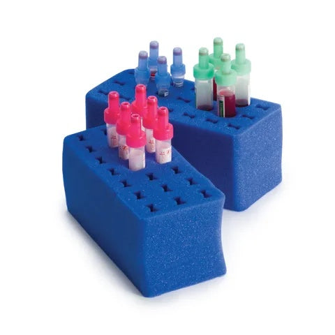 21-Place Foam Tube Rack • 6"L x 2.75"W x 2.75"H