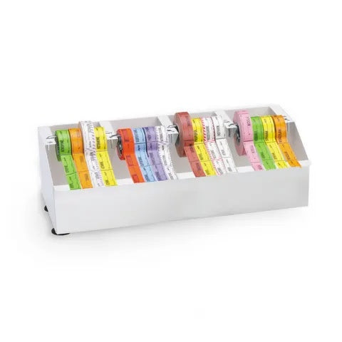 Metal Medication Label Tape Dispenser, Holds 16 Rolls