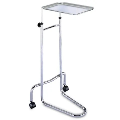 Hand-Adjustable Chrome Stand, Double-Post Mayo Stand • 34.5"-54" height range