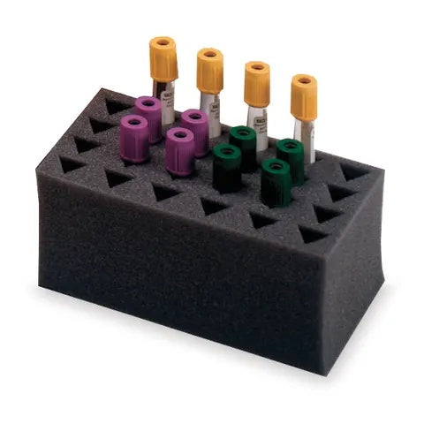 Foam Tube Rack Holds 24 tubes • 6.75"W x 4"D x 2.5"H