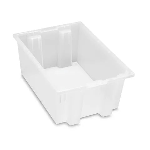 Nesting and Stacking Totes 15.5"W x 19.5"L x 13"H • Semi Clear