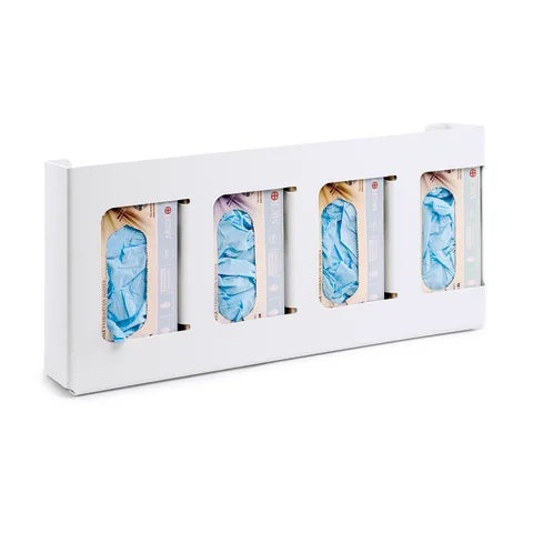 Seamless Antimicrobial Glove Box Dispenser, Quad • 10.125"W x 4"D x 21.625"H