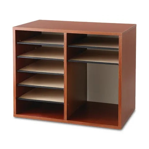 Adjustable Desktop Organizer w/12 Compartments, Cherry