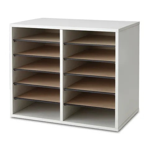 Adjustable Desktop Organizer w/12 Compartments, Gray