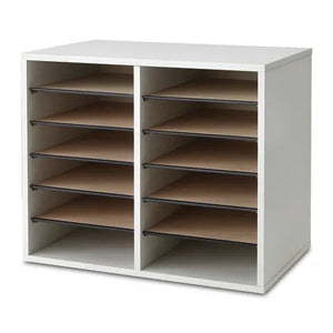 Adjustable Desktop Organizer w/12 Compartments, Gray