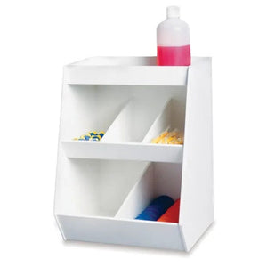 Fixed Compartment Bench Bin, 5 Bins and 1 Shelf • 12"W x 10"D x 16"H