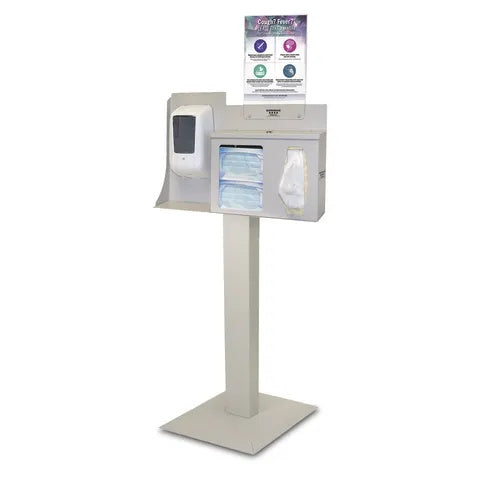 Bowman Single-Lock Touchless Hygiene System with Sign, Steel • Beige • Portrait