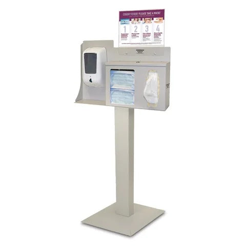 Bowman Single-Lock Touchless Hygiene System with Sign, Steel • Beige • Landscape