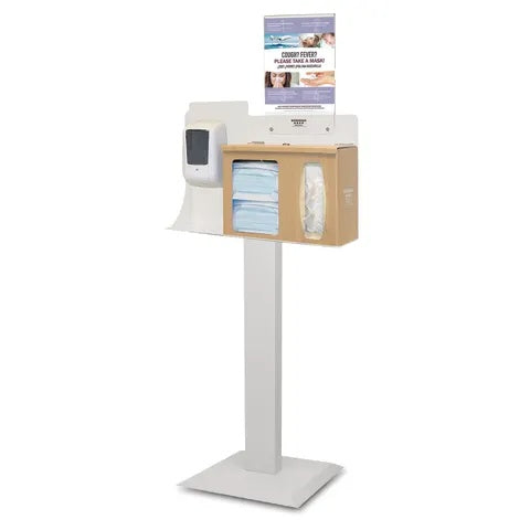 Bowman Single-Lock Touchless Hygiene System with Sign, ABS • Maple • Portrait