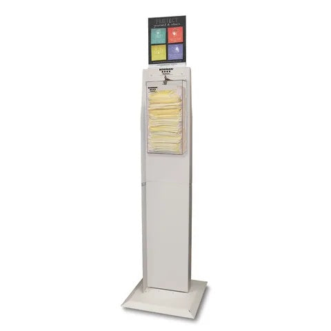 Bowman Locking Clear Bulk Mask Dispenser with Stand • 17"W x 17"D x 64.71"H