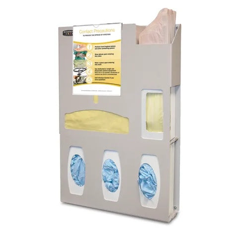 Bowman ABS Isolation Station with Wipe Holder and Sign • 16.76"W x 4.35"D x 25.73"H