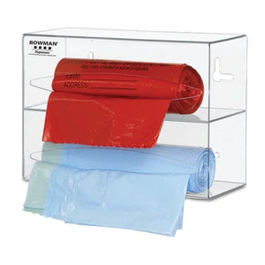 Bowman PETG Bag Dispenser, Double • 10.1"W x 3.95"D x 7.1"H