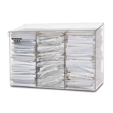 Top Dispensing Bulk Dispenser, Triple • Short • PETG • 17.8"W x 5.86"D x 11.5"H