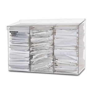 Top Dispensing Bulk Dispenser, Triple • Short • PETG • 17.8"W x 5.86"D x 11.5"H