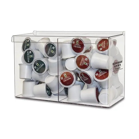 Top Dispensing Bulk Dispenser, Double • Mini • PETG • 12.3"W x 5.22"D x 8"H